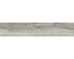 Feinsteinzeug Bodenfliese Limewood 23,3x120,0 cm grau matt