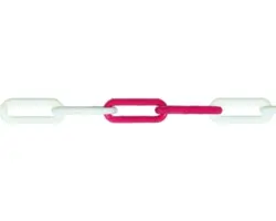 Kunststoffkette Pösamo rot/weiß 6 mm, Meterware