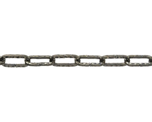 Zierkette Pösamo Ø 2 mm Stahl schwarz, geprägt, gerade Form, Meterware