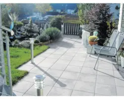Beton Terrassenplatte iStone Basic weiss-schwarz 60 x 40 x 4 cm
