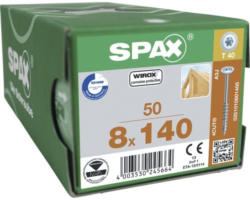 Spax Holzschraube Wirox Tellerkopf T40 Holz-Teilgewinde 8x140mm, Box 50 Stück