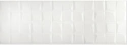 Steingut Dekorfliese Quadra 30,0x90,0 cm weiß glänzend rektifiziert