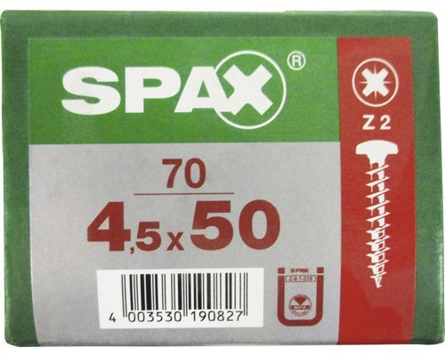 Spax Universalschraube Kreuzschlitz PZ 2, Halbrundkopf, 4,5x50 mm, 70 Stück