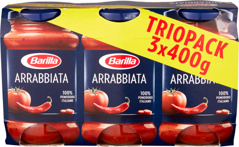 Sauce All’arrabbiata Barilla, 3 x 400 g