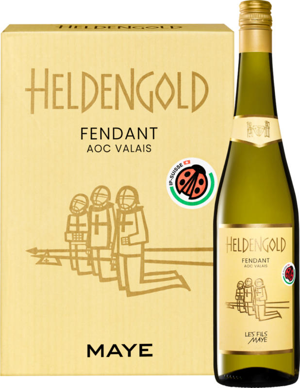IP-SUISSE Heldengold Fendant du Valais AOC, Schweiz, Wallis, 2022, 6 x 70 cl