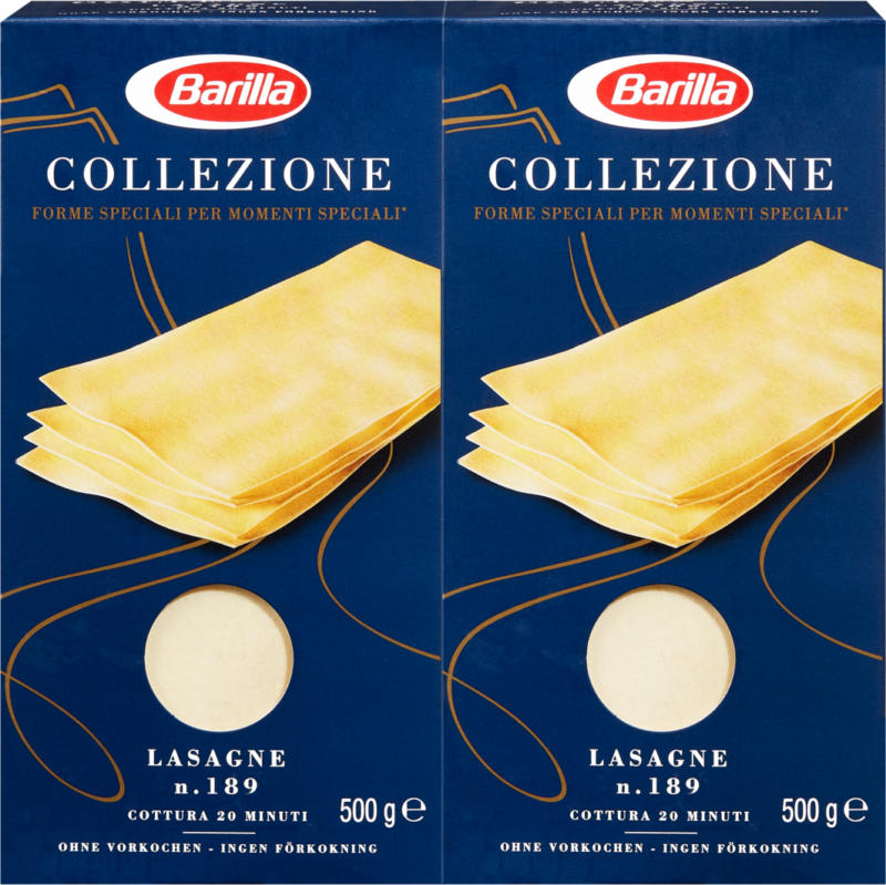Feuilles de lasagne Collezione Barilla, 2 x 500 g