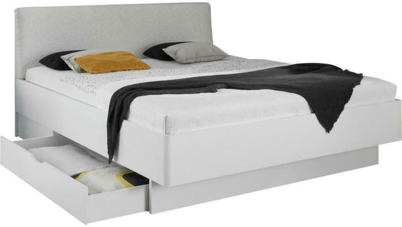Doppelbett + Kopfteil Sizilia 165x100x217cm Weiß/Eiche Dekor