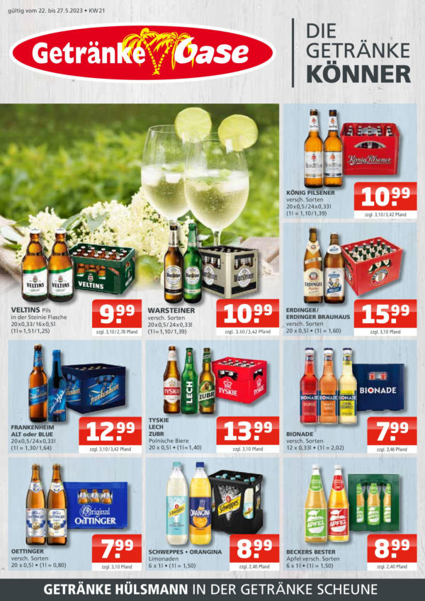 Elegantes Getränke Oase Prospekt Bild