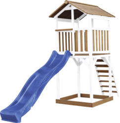 Spielturm axi Beach Tower blaue Rutsche Holz braun weiß Blau