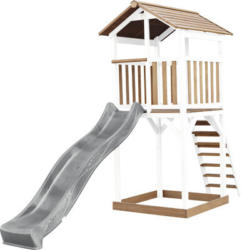 Spielturm axi Beach Tower graue Rutsche Holz braun weiß grau
