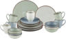 Set de vaisselle FARMHOUSE, porcelaine, beige/vert/bleu