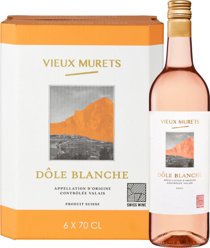 Vieux Murets Dôle Blanche du Valais AOC, Svizzera, Vallese, 2022, 6 x 70 cl