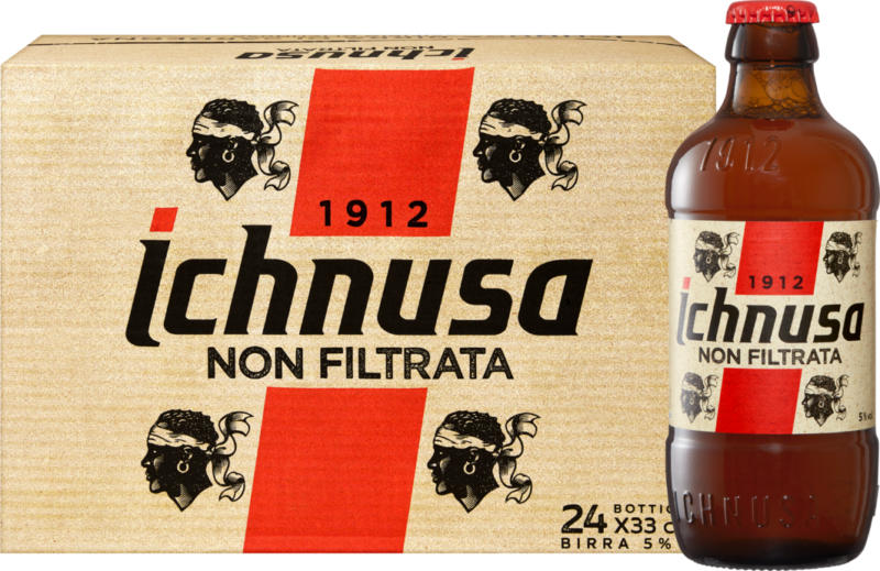 Ichnusa Bier non filtrata, 24 x 33 cl