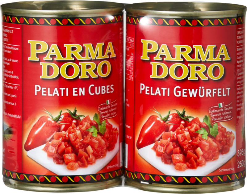 Pelati en cubes Parmadoro , 2 x 250 g