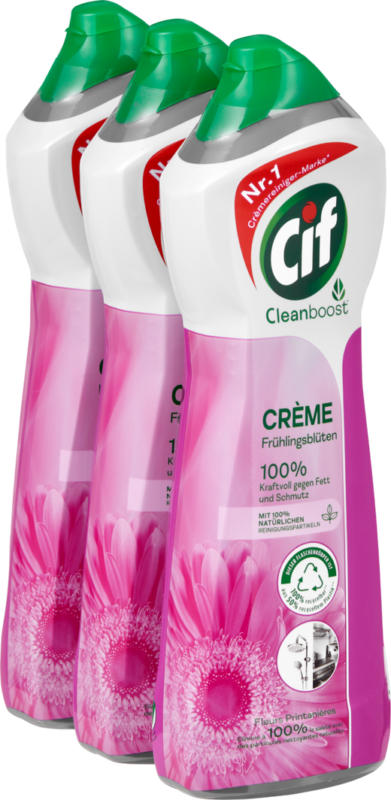 Cif Reinigungsmittel Crème Frühlingsblüten , 3 x 750 ml