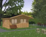 Hornbach Gartenhaus Palmako Helena 15,1 m² inkl. Fußboden und Vordach 450 x 360 cm tauchgrundiert braun