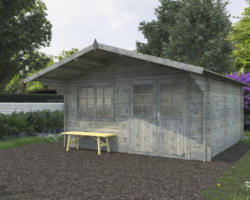 Gartenhaus Britta 17,5 m² 426 x 426 cm Tauchgrundiert grau