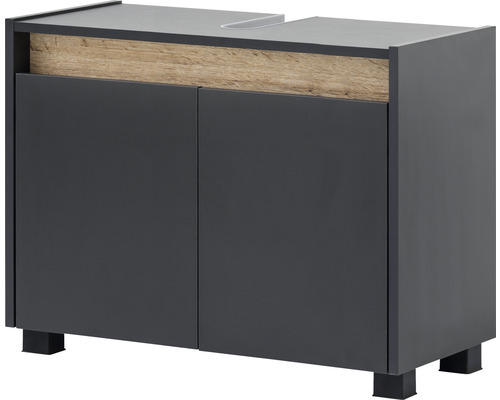 Waschbeckenunterschrank Möbelpartner Cosmo 800 54,6x80x33 cm ohne Waschbecken 2 Auszüge anthrazit