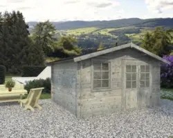 Gartenhaus Klara 10,4 m² 360 x 300 cm Tauchgrundiert grau