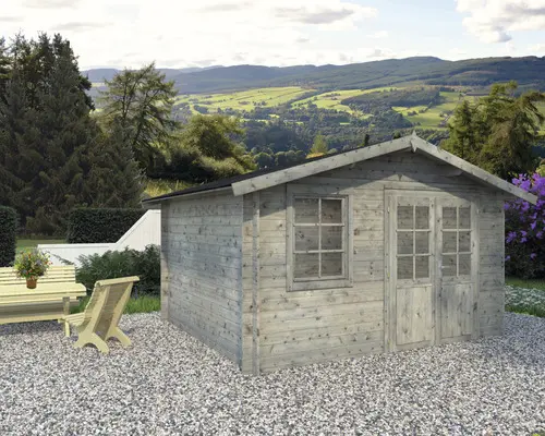 Gartenhaus Klara 10,4 m² 360 x 300 cm Tauchgrundiert grau