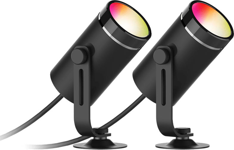 Deltaco Smarte RGB-Gartenbeleuchtung SH-GLK01 mit warmweißem Licht, Schwarz