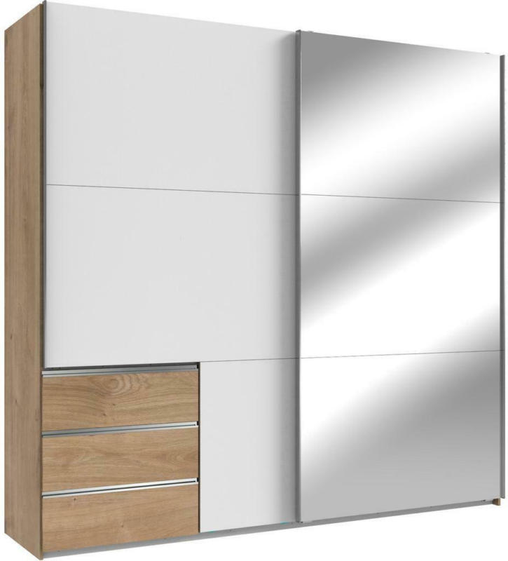 Schwebetürenschrank B: 250 cm Level 36a Weiß/Eiche Dekor