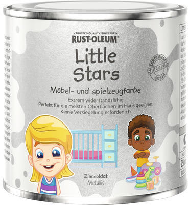 Little Stars Möbelfarbe und Spielzeugfarbe Metallic Zinnsoldat silber 250 ml