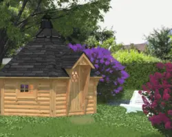 Grillkota Palmako Eva 8,7 m² inkl. Fußboden 326 x 326 cm tauchgrundiert braun