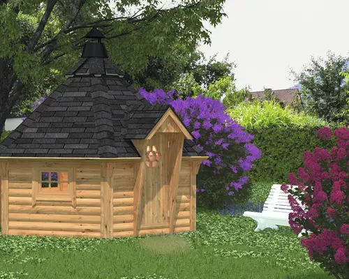 Grillkota Palmako Eva 8,7 m² inkl. Fußboden 326 x 326 cm tauchgrundiert braun