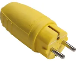 Stecker Schutzkontaktstecker gelb IP 44