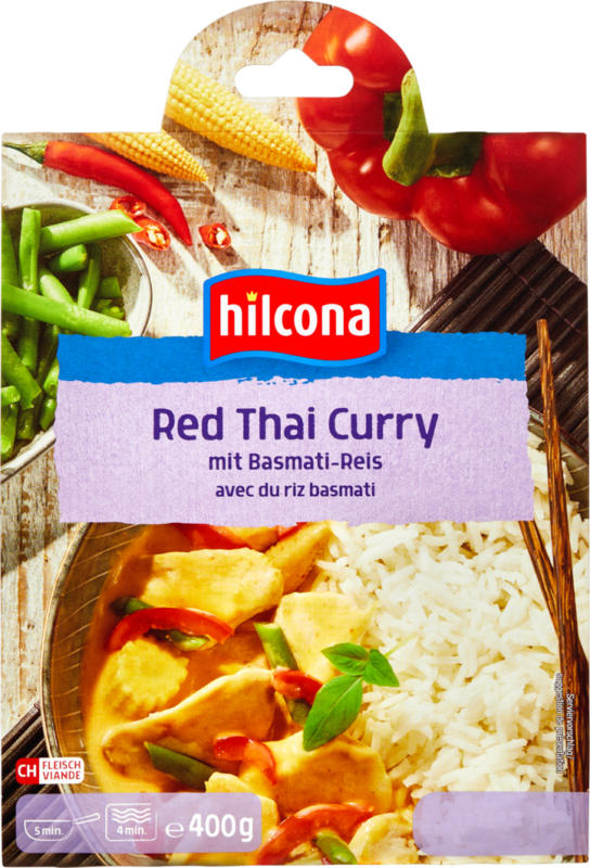 Red Thai Curry avec du riz basmati Hilcona, 400 g