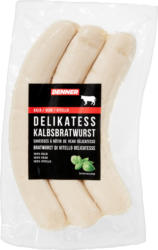 Bratwurst di vitello delicatesse Denner, 100% vitello, Svizzera/Europa, 3 x 160 g