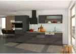 Möbelix Küchenzeile Mailand mit Geräten 330 cm Anthrazit Hochglanz