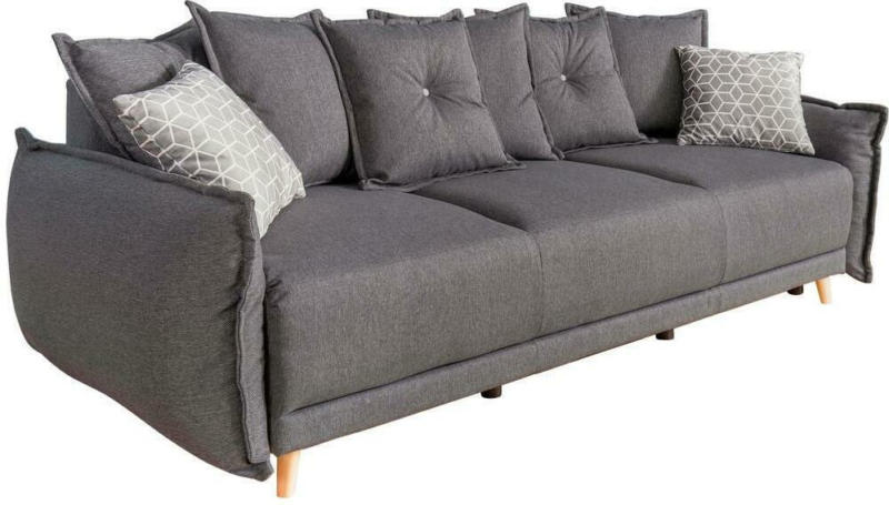3-Sitzer-Sofa mit Schlaffunkt. und Bettkasten Lazy Lukka Grau
