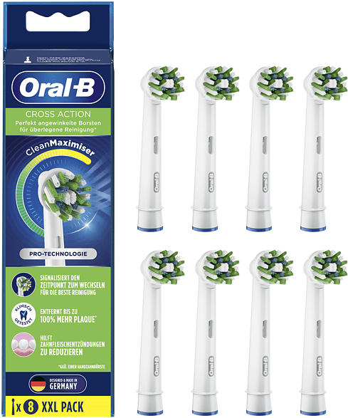 Oral-B Cross Action Clean Maximizer 8er Weiß Aufsteckbürsten