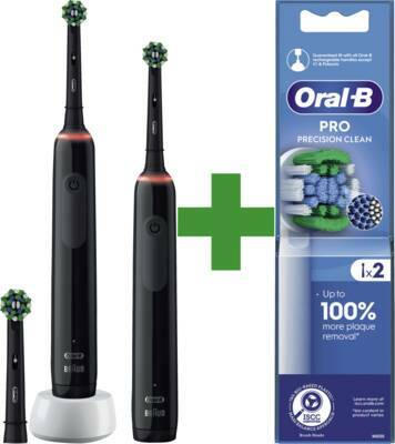 Oral-B Pro 3 3900 Duo + Aufsteckbürsten Pro Precision Clean 2er