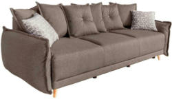 3-Sitzer-Sofa mit Schlaffunkt. und Bettkasten Lazy Lukka Braun