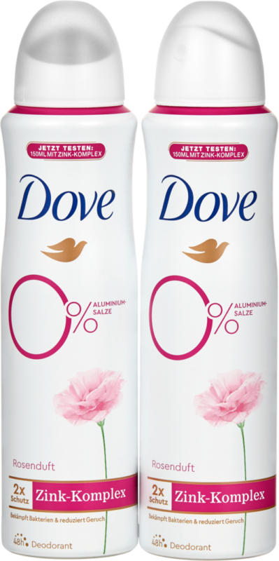 Spray deodorante Zinc Complex Rose Dove, 2 x 150 ml