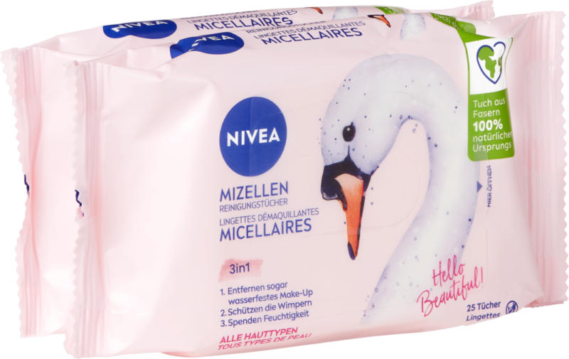 Salviette detergenti micellari 3in1 Nivea , 2 x 25 pezzi