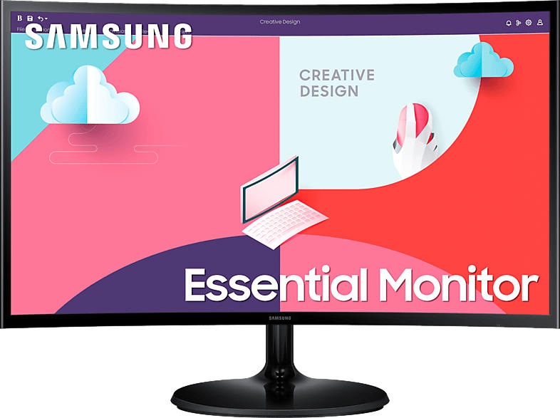 Samsung Essential Monitor LS27C360EAUXEN Curved, FHD, 27 Zoll, 75Hz, 4ms, 250cd, VA-Panel, Schwarz