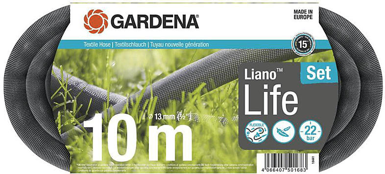 Gardena 18441-20 Textilschlauch Liano™ Life 10 m Set