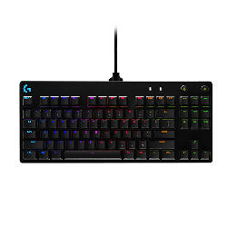 Logitech Gaming Tastatur G PRO, TKL, GX-BLUE, abnehmbares Micro-USB-Kabel, Schwarz, USB, Lightsync RGB