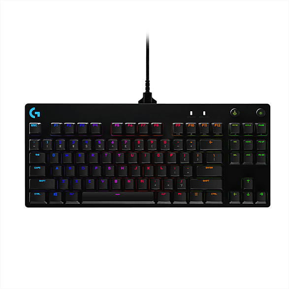 Logitech Gaming Tastatur G PRO, TKL, GX-BLUE, abnehmbares Micro-USB-Kabel, Schwarz, USB, Lightsync RGB