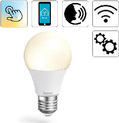 Hama 176584 WLAN-LED-Lampe, E27, 10W, dimmbar, Birne, für Sprach-/App-Steuerung, Weiß
