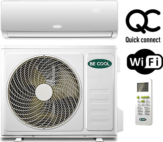Be Cool BC12SK2101QW Split-Klimaanlage Weiß Energieeffizienzklasse: A++, Max. Raumgröße: 105 m³
