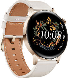 Huawei Watch GT 3 Elegant 42mm Gold mit Lederarmband; Smartwatch