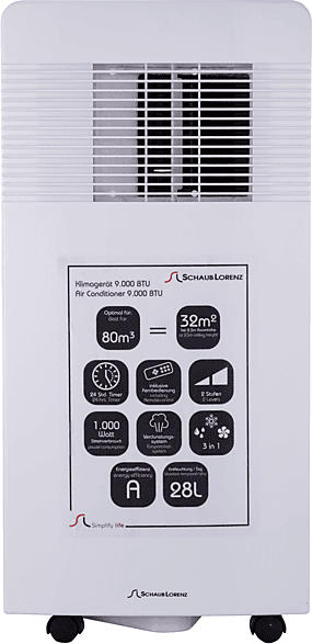 Schaub Lorenz SL-PAC9 Mobiles Klimagerät Weiß (Max. Raumgröße: 80 m³, EEK: A)