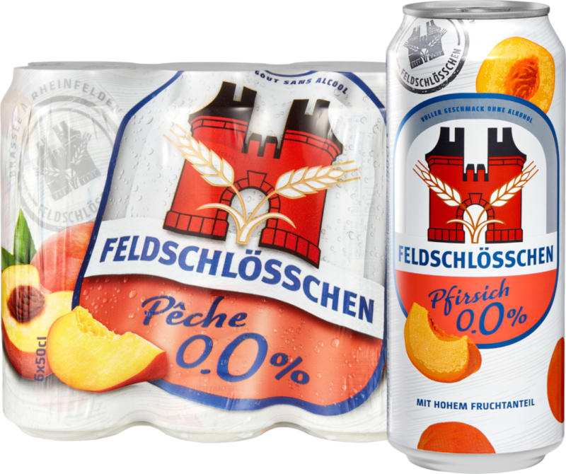 Birra Pesca 0.0% Senz'alcool Feldschlösschen, 6 x 50 cl
