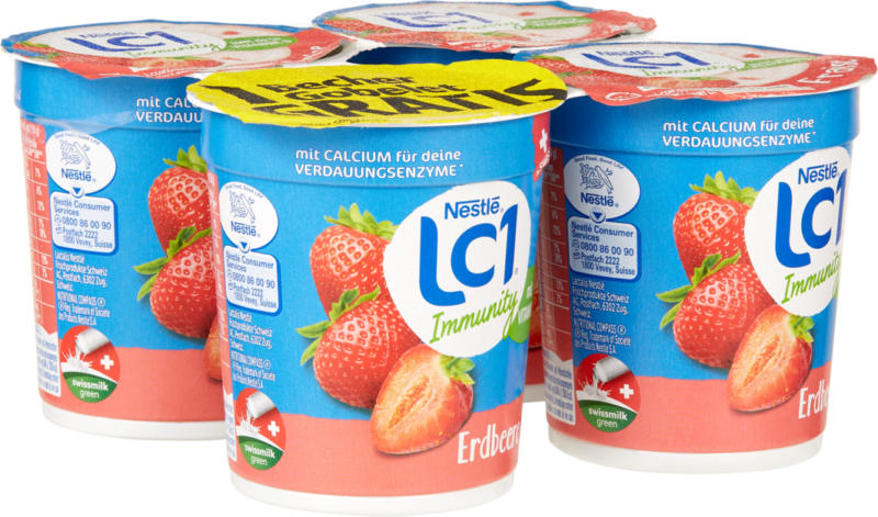 Nestlé LC1 Joghurt Erdbeere, Immunity, 4 x 150 g