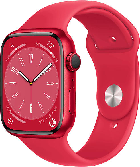 Apple Watch Series 8 GPS 45mm Aluminiumgehäuse, Sportarmband, (PRODUCT)RED; Smartwatch
